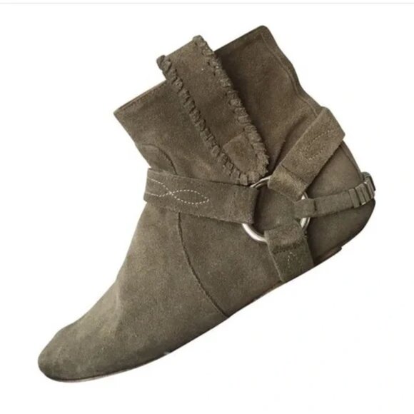 Etoile isabel Marant Suede gaucho Ankle Boot khaki boots 39 US8 like new - Picture 1 of 10